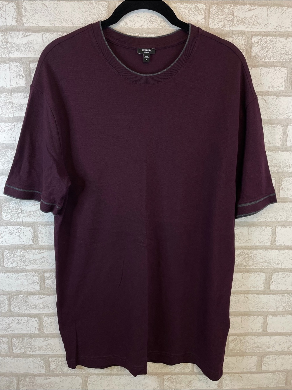 Express Relaxed Fit Crewneck Sweater Burgundy Purple Size S